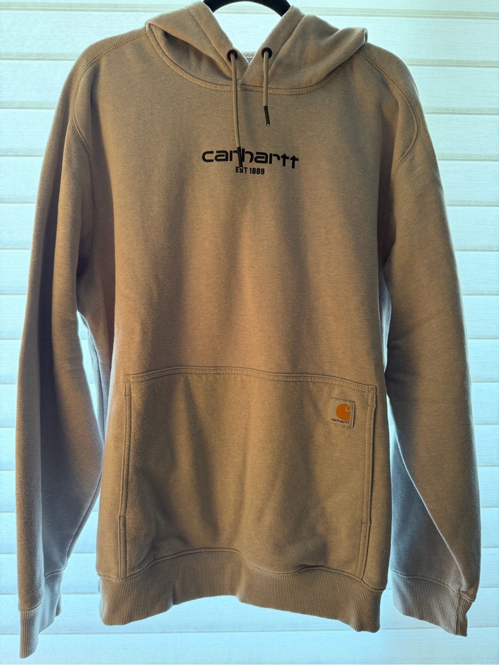 Carhartt Grey Hooded Pullover with Logo Patch